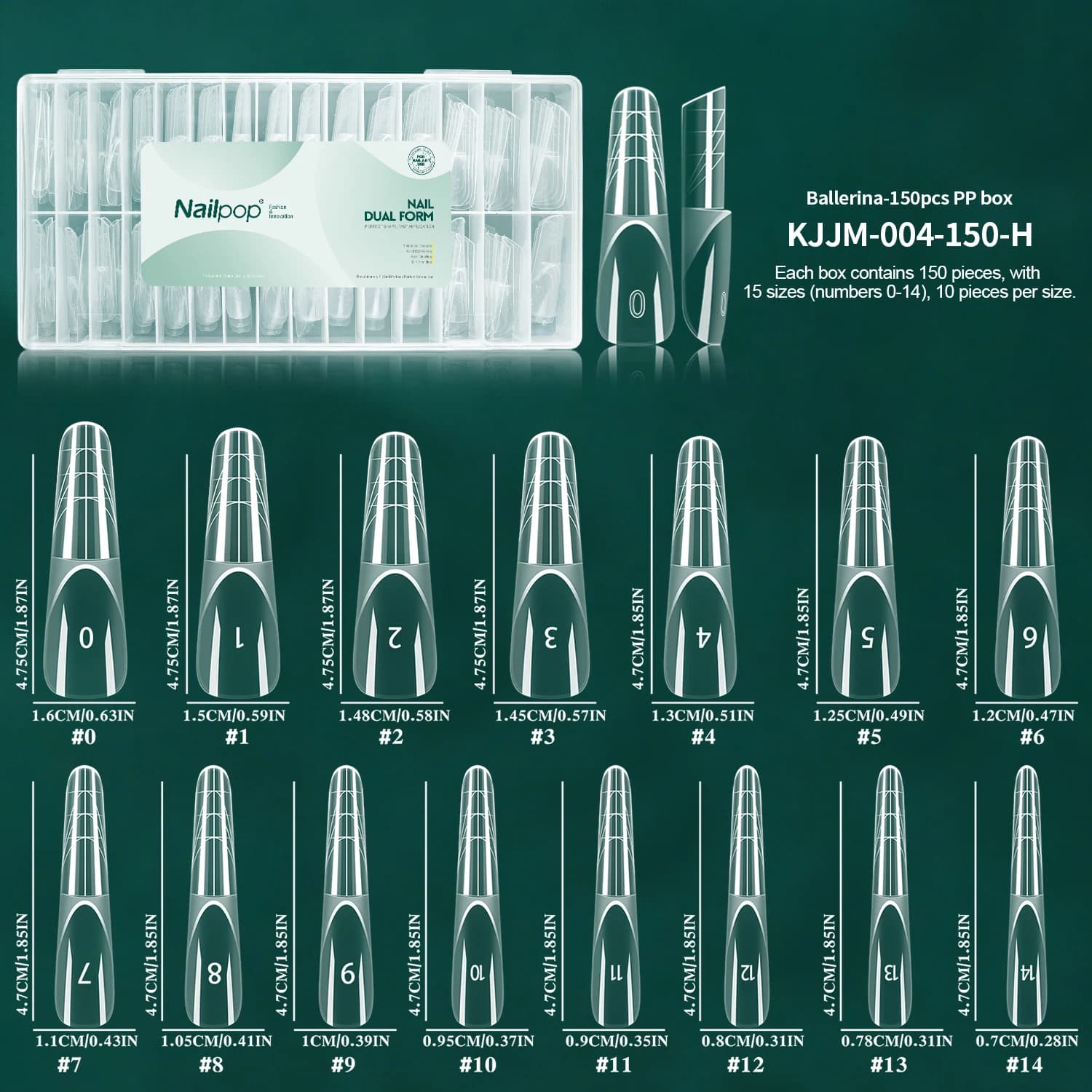 clear reusable dual nail forms for French tip extensions — image 7