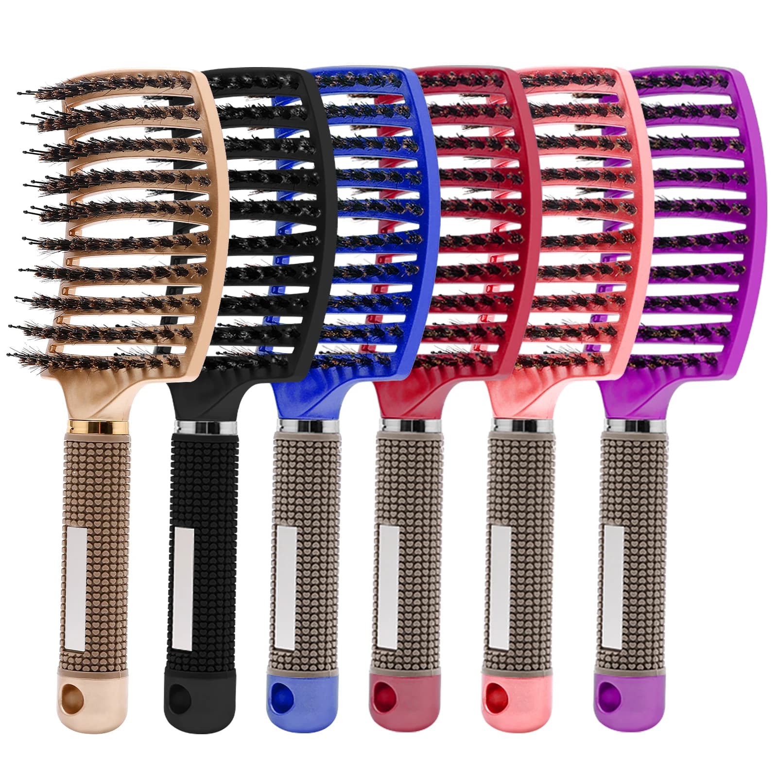 detangling hair brush with bristle and nylon — image 1