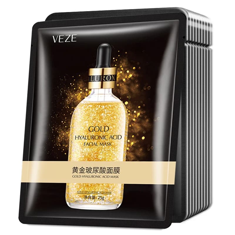 24K gold and hyaluronic acid facial sheet mask — image 1