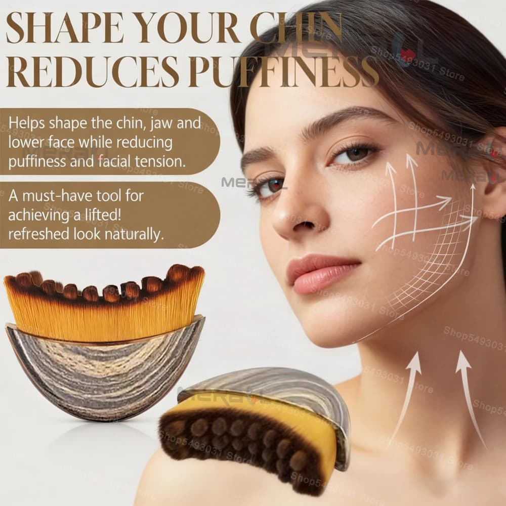 Facial brush and contoured gua sha set in travel box — image 3