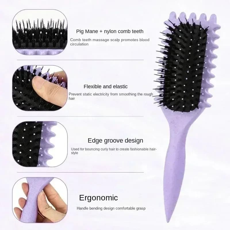 Salon curly hair styling brush — image 3