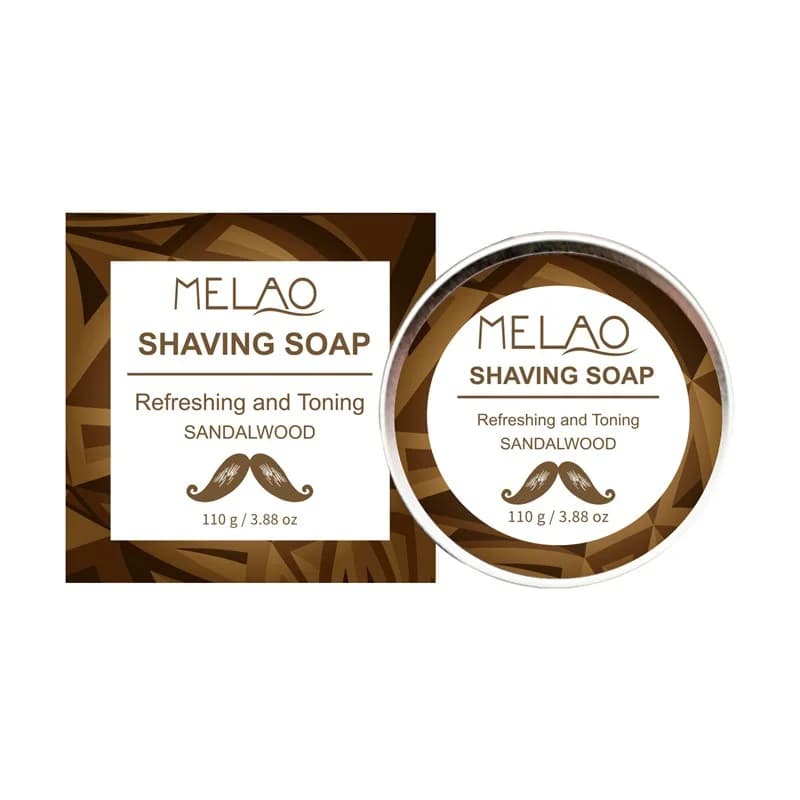 Sandalwood shaving and beard soap in aluminum box — image 6