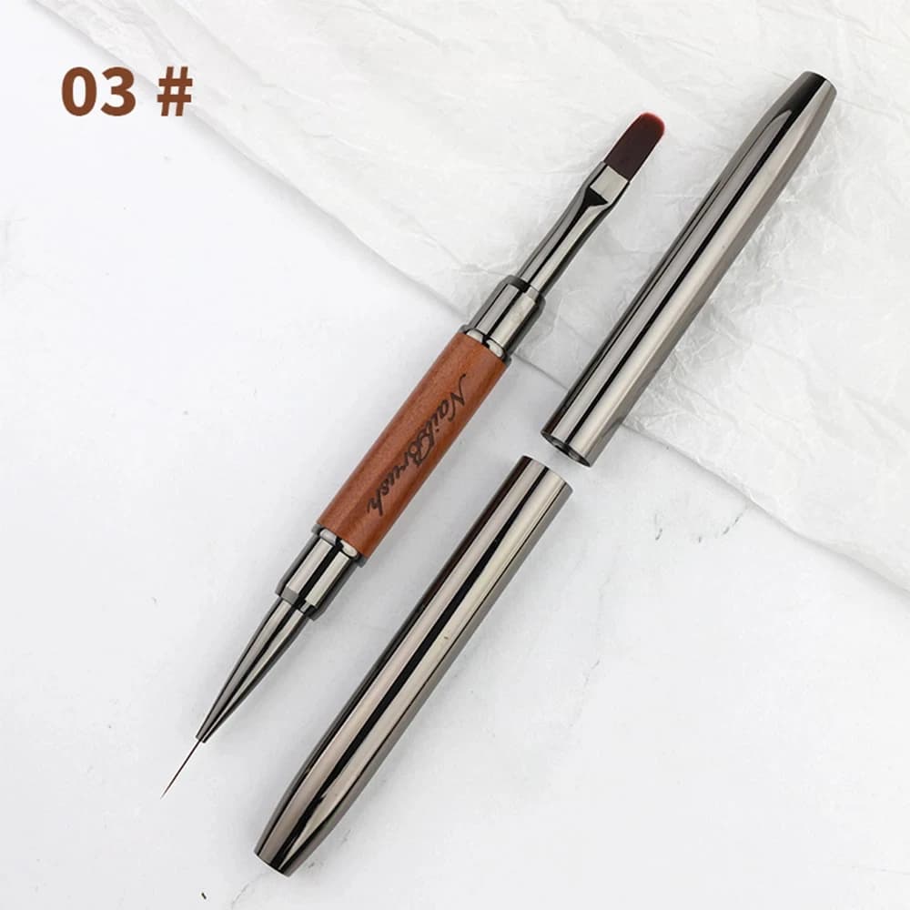 dual-ended nail art brush with gel builder and rhinestone tip — image 8