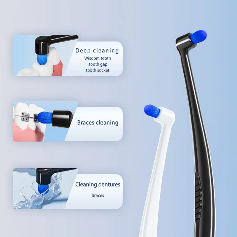 inclined toothbrush with ultra‑fine soft bristles for braces — image 4