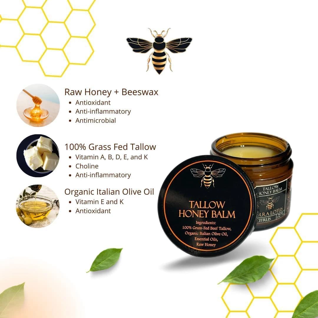 tallow and manuka honey moisturizing cream in a 60g jar — image 3