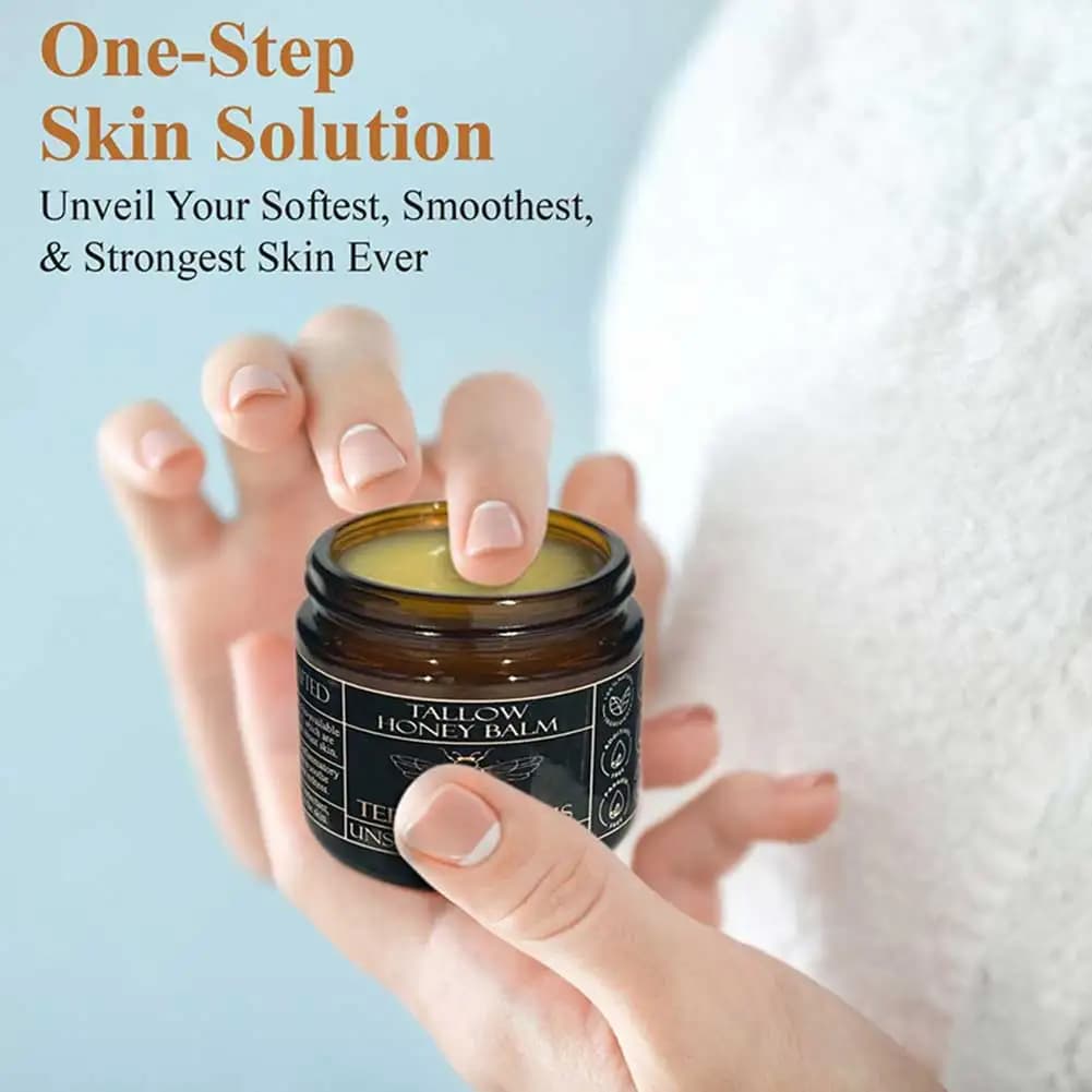 organic beef tallow balm with raw honey — image 2