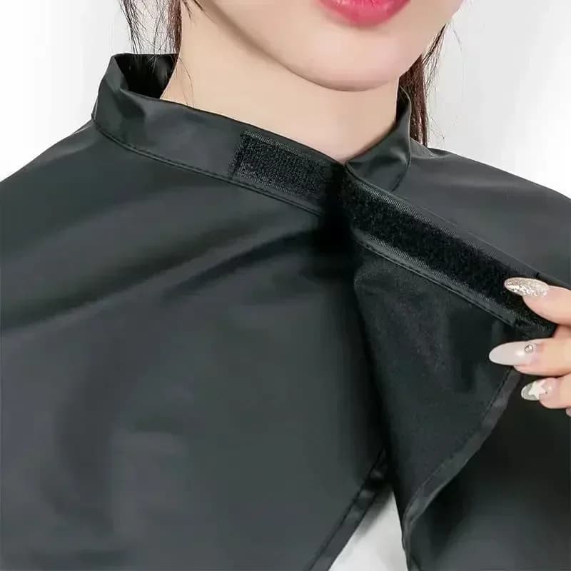 black waterproof square hair cutting cape — image 3