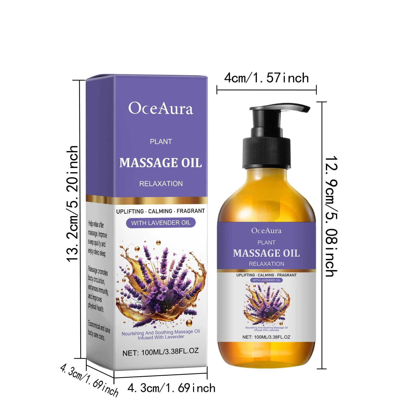 lavender essential oil body moisturizer bottle — image 1
