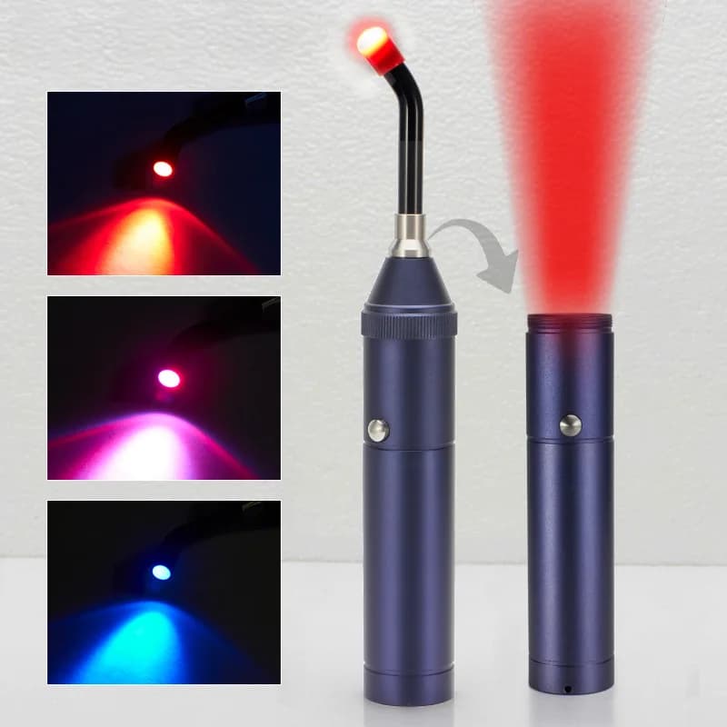 handheld red and blue LED light therapy device — image 5