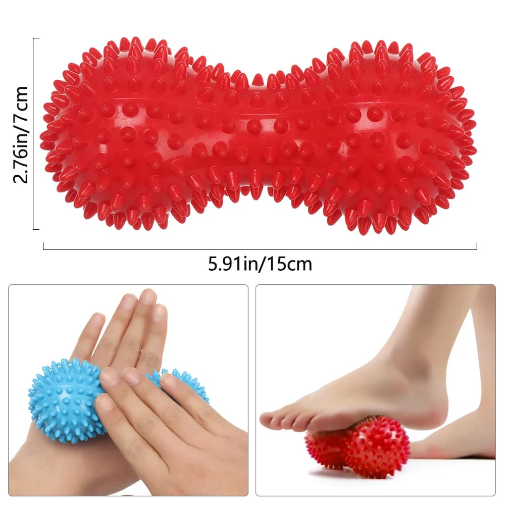 spiky peanut-shaped foot massage ball — image 3