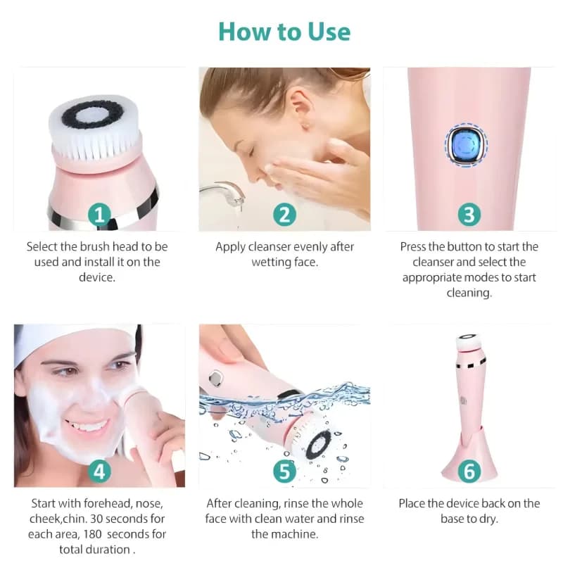 waterproof 4-in-1 electric facial cleansing brush — image 5