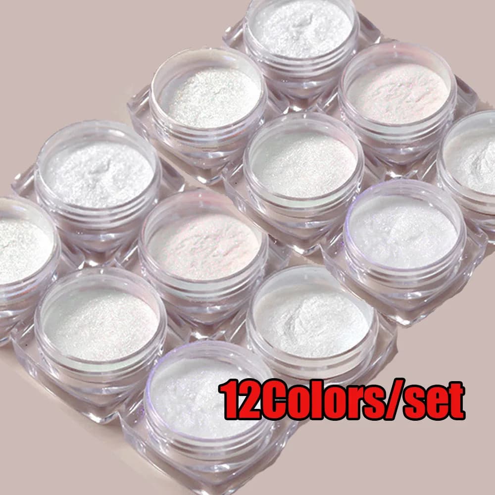 Aurora White nail mirror powder jars — image 1