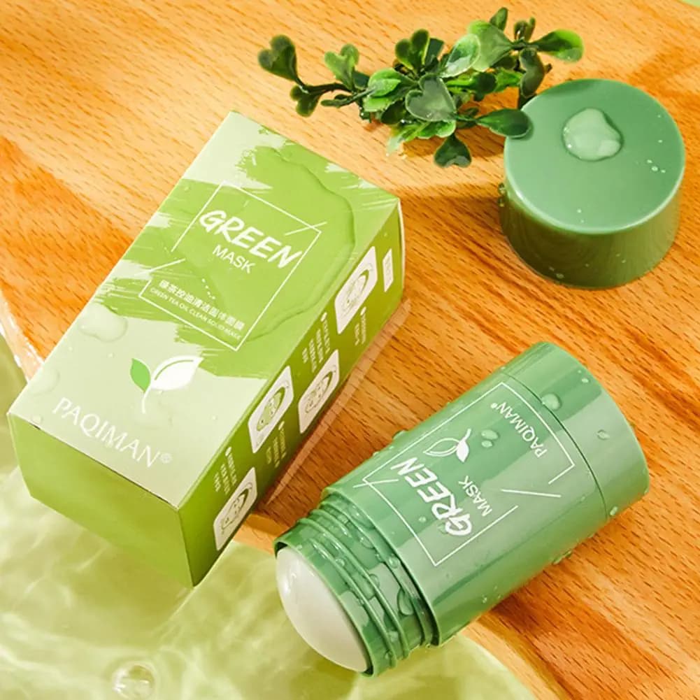 green tea facial mask in a jar — image 3