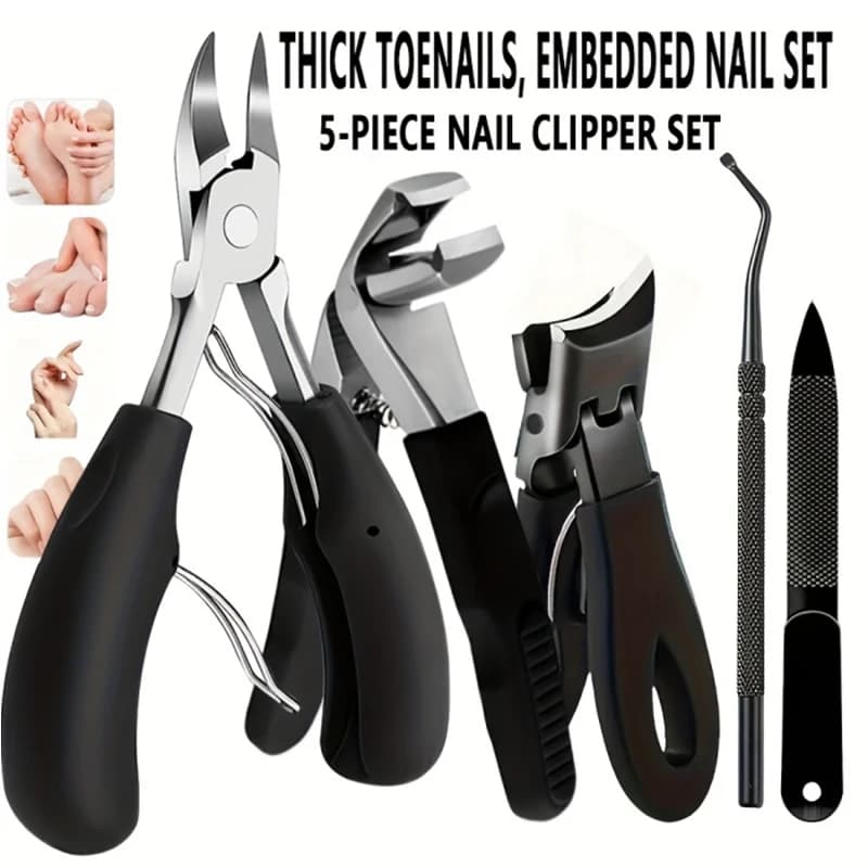 Heavy-Duty Nail Care Kit for Ingrown and Thick Toenails – 5 Piece Set