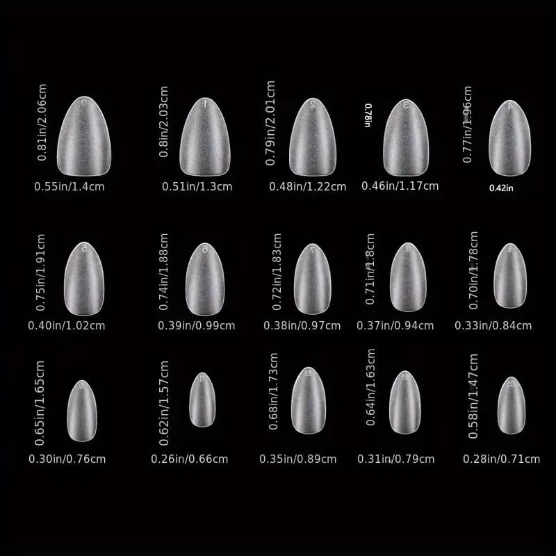 Box of 330 short almond matte gel nail tips — image 6