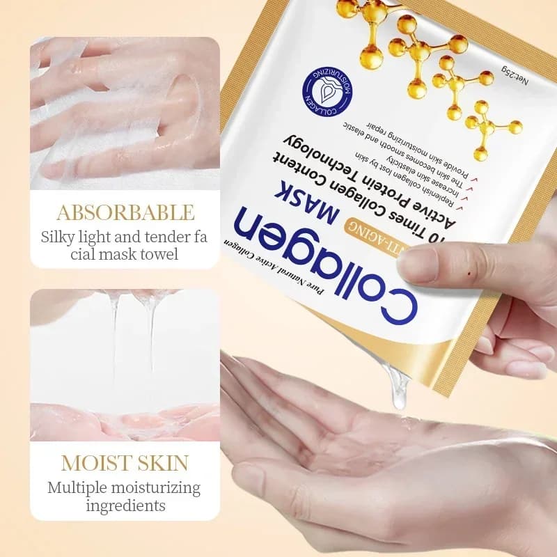 collagen anti-wrinkle face mask sheet pack — image 2