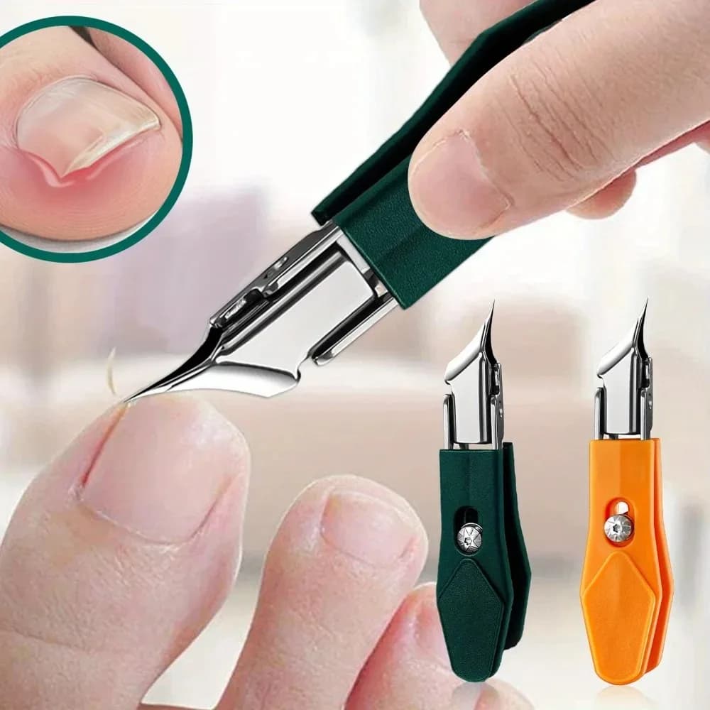 Stainless steel slant edge nail clipper with wide opening — image 1