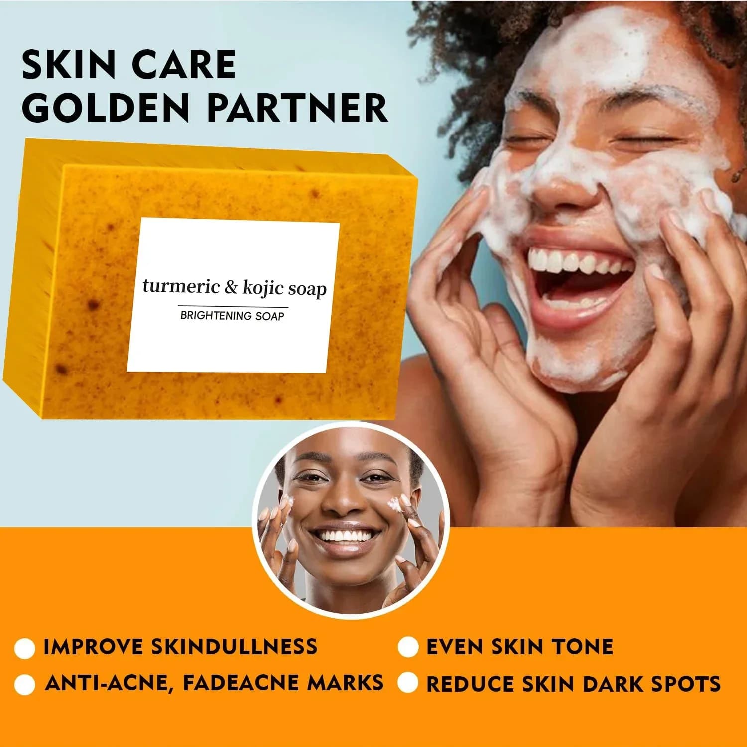 handmade turmeric and kojic acid glow soap bar — image 1