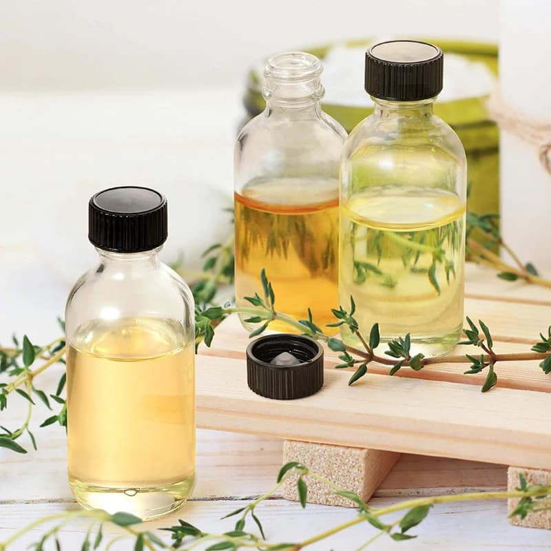 clear 60ml glass bottle with airtight lid — image 3
