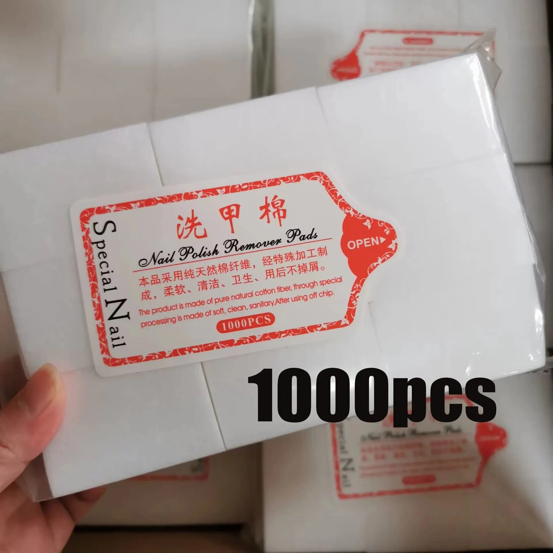 lint-free cotton nail wipe pads — image 1