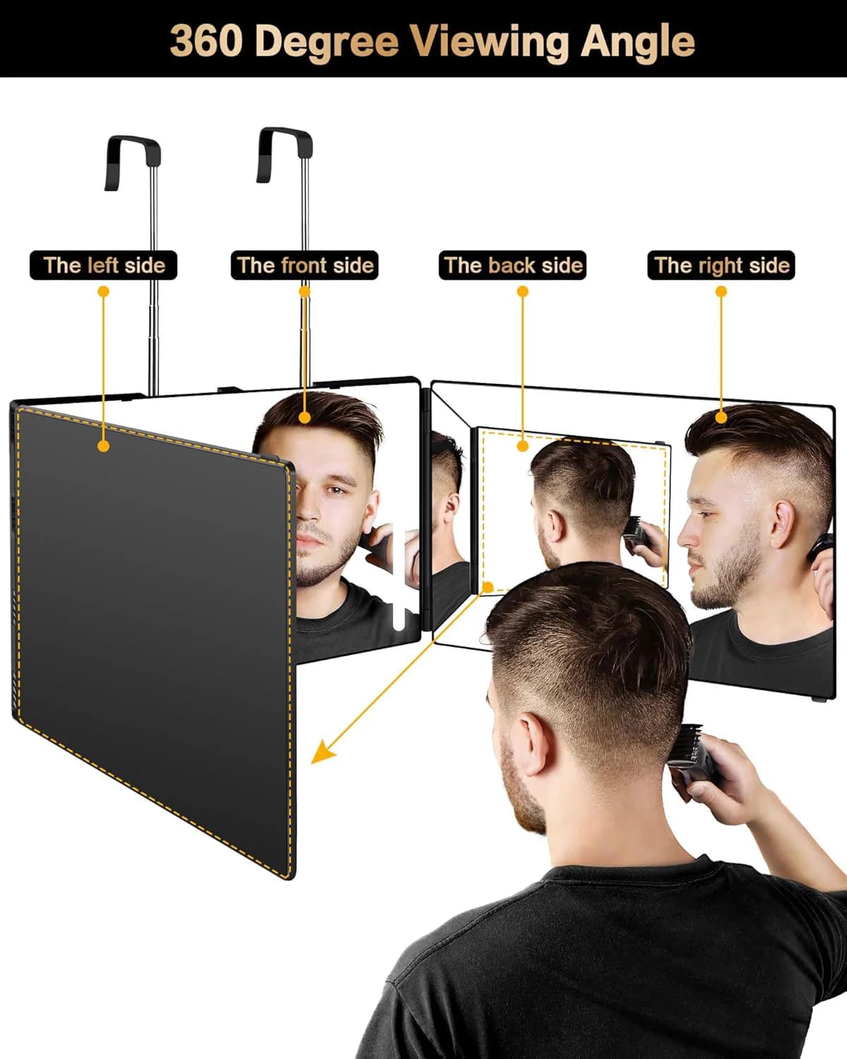 adjustable LED trifold haircut mirror — image 6