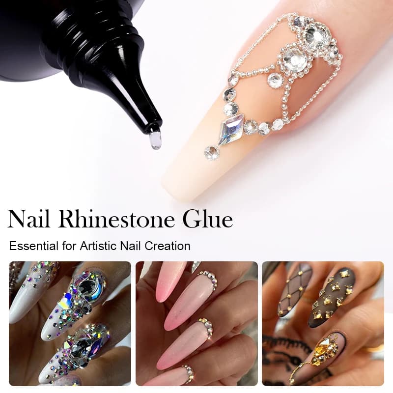 transparent nail gel polish for rhinestones — image 3