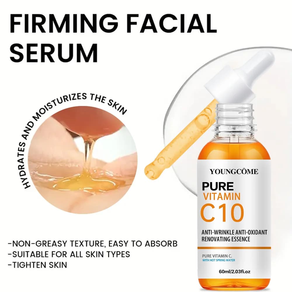 Vitamin C facial essence serum bottle with hyaluronic acid — image 2