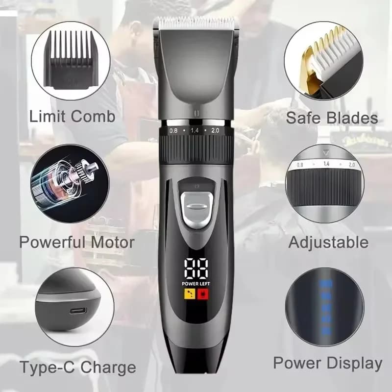 electric hair clipper set with digital display — image 3