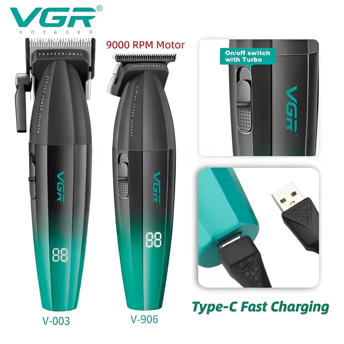 VGR V-906 hair trimmer with LED display — image 5