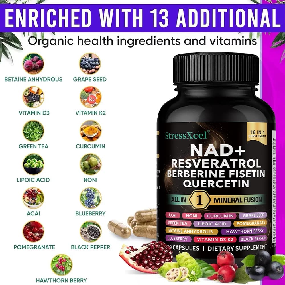 NAD+ and resveratrol vegan softgel bottle — image 4
