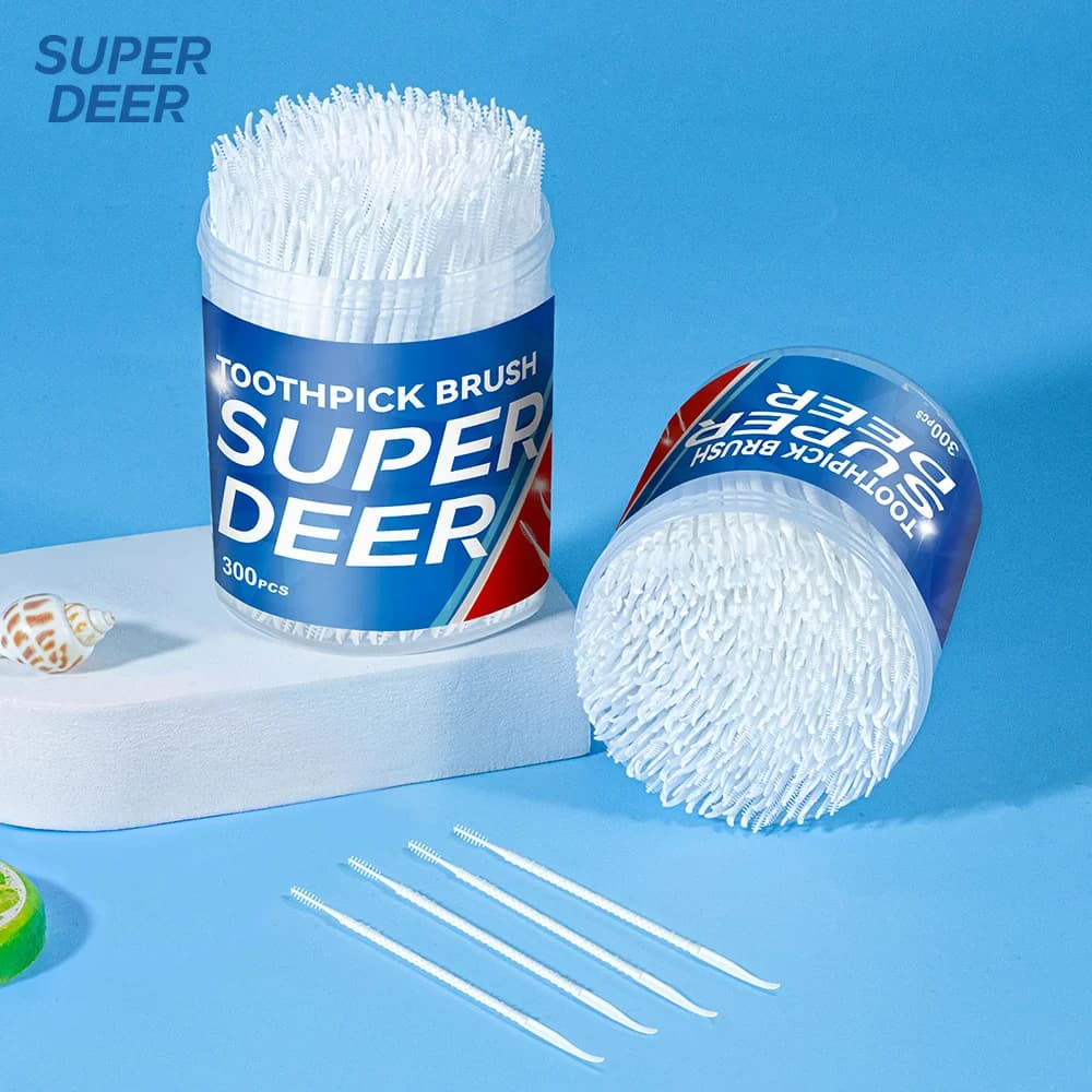 Box of 300 disposable plastic toothpick brushes — image 4