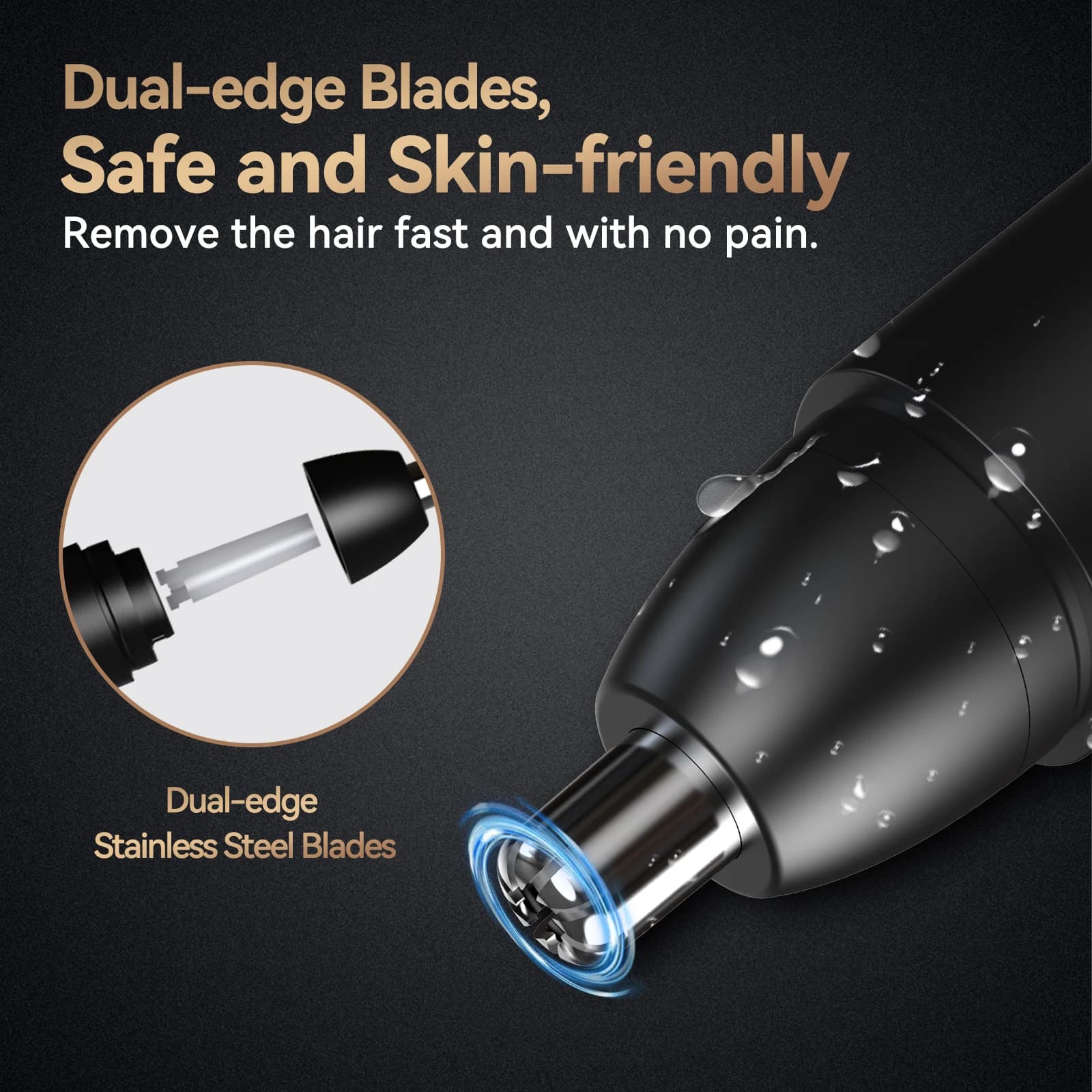 Rechargeable 360° rotating nose hair trimmer — image 3