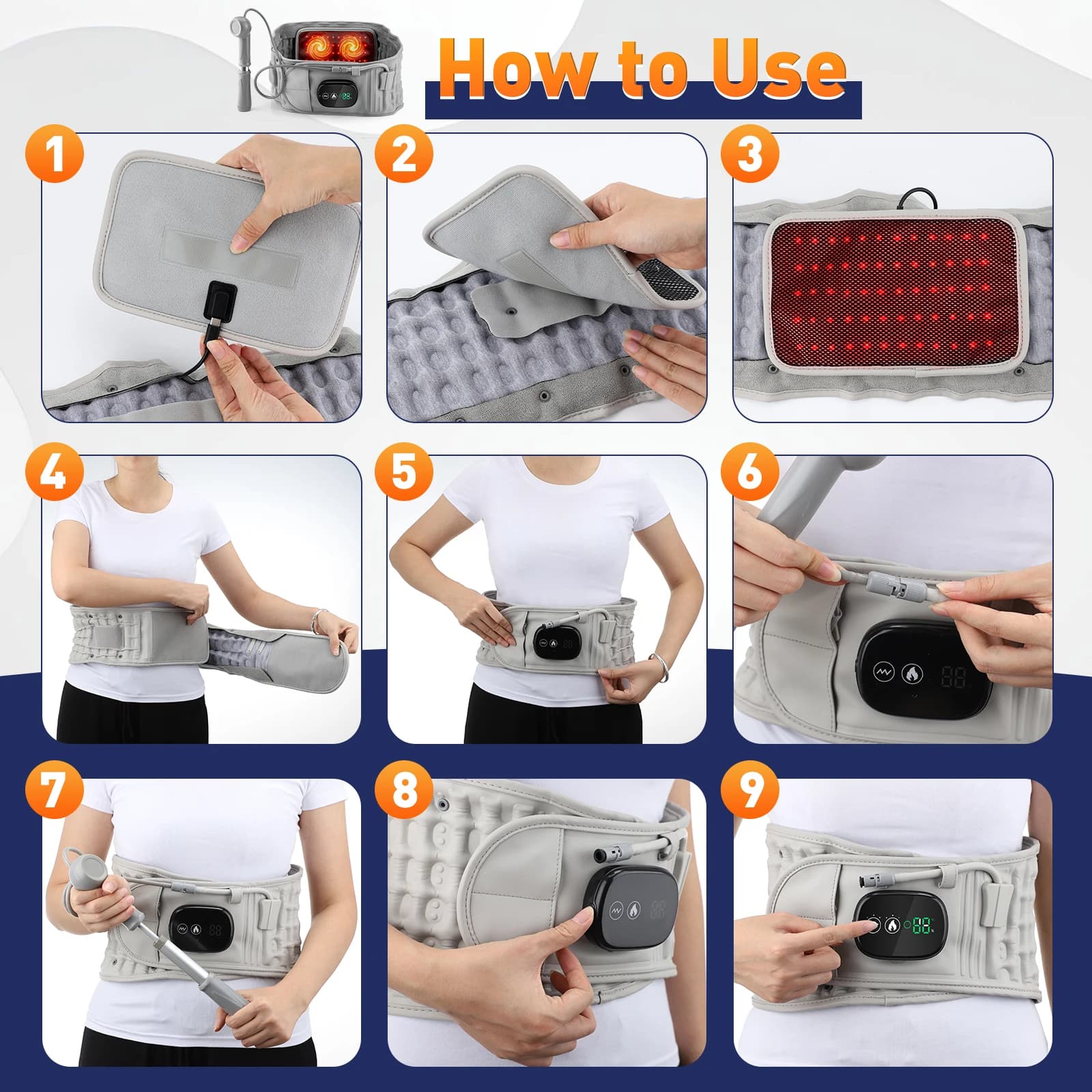 heated vibration waist massager belt — image 5