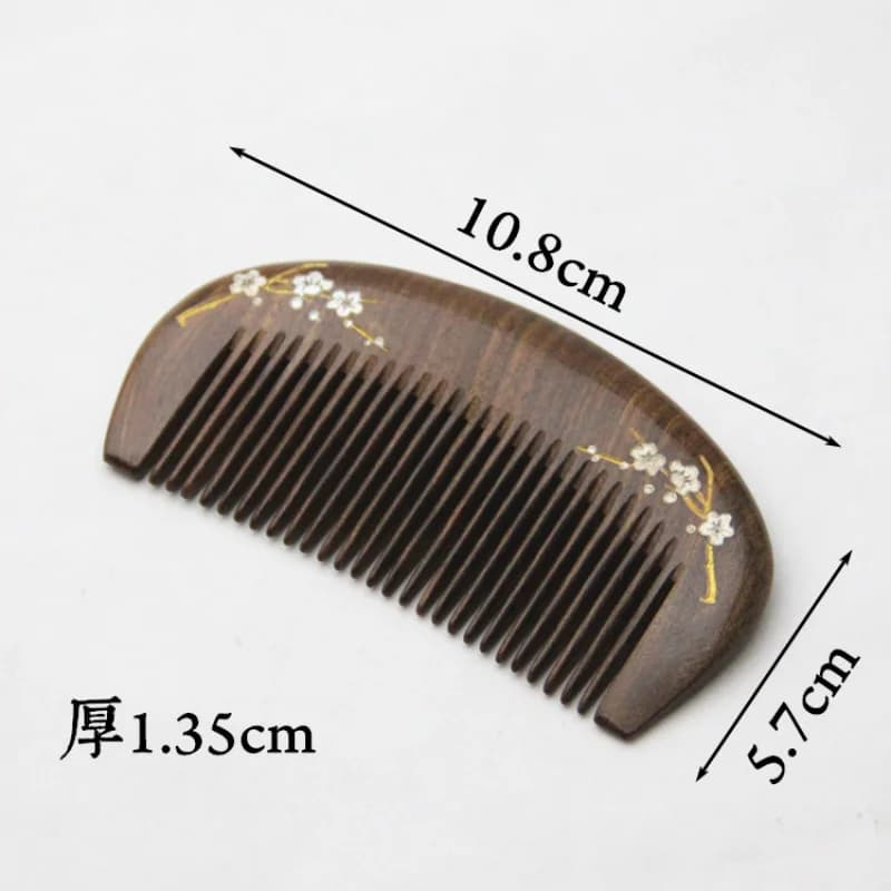 gold natural sandalwood hair comb — image 6
