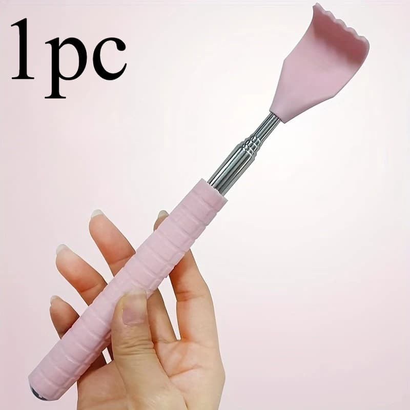 telescoping stainless steel back scratcher with rubber handle — image 7