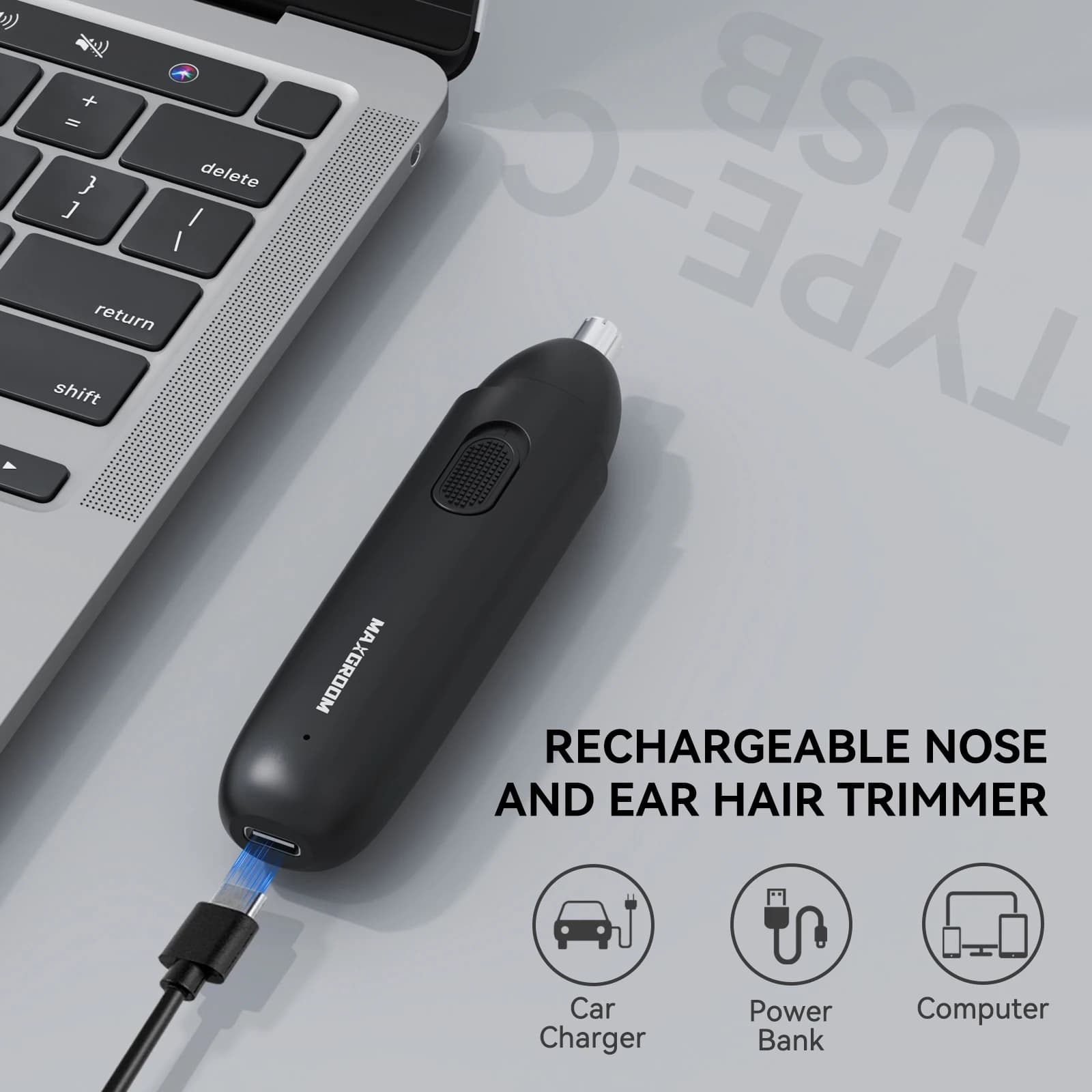 Rechargeable 360° rotating nose hair trimmer — image 6