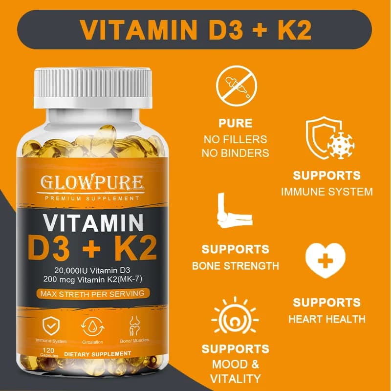 bottle of vitamin d3 k2 capsules — image 2
