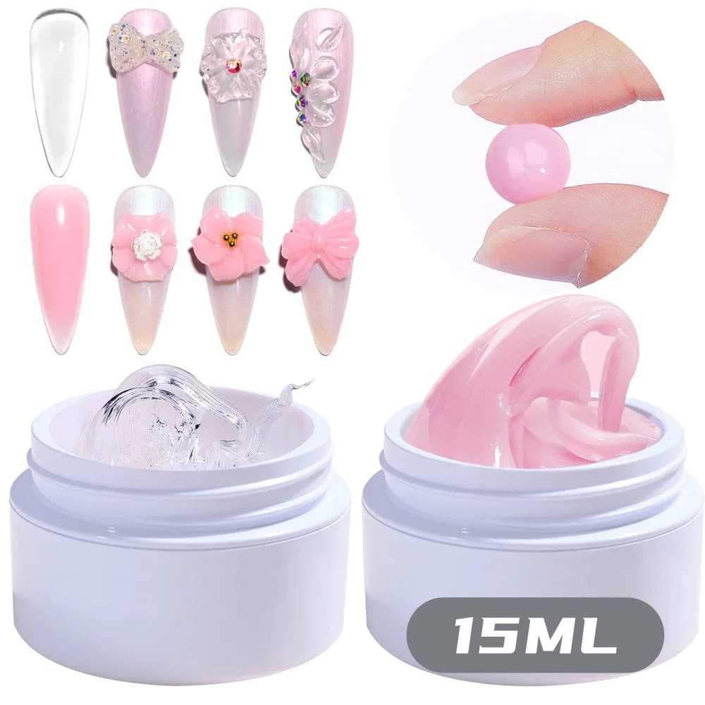 white 3d shaping gel nail extension jar — image 6