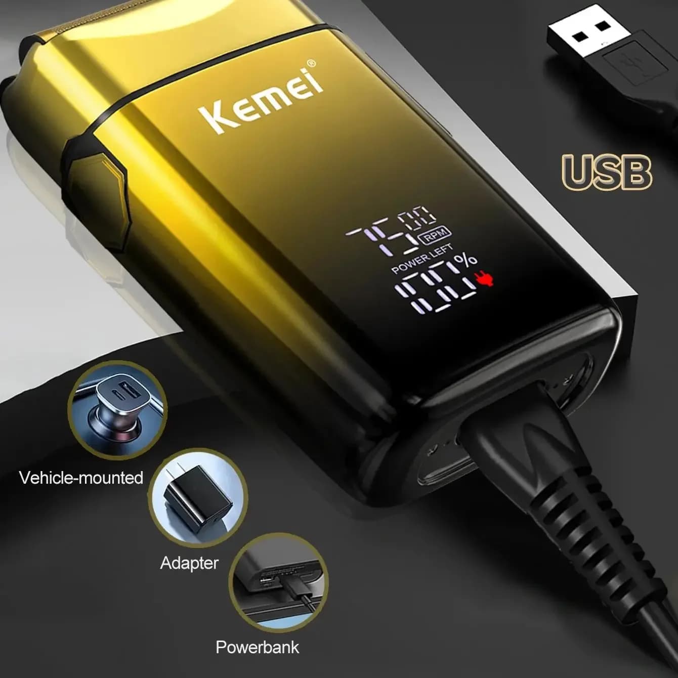 Kemei TX10 rechargeable foil shaver — image 4