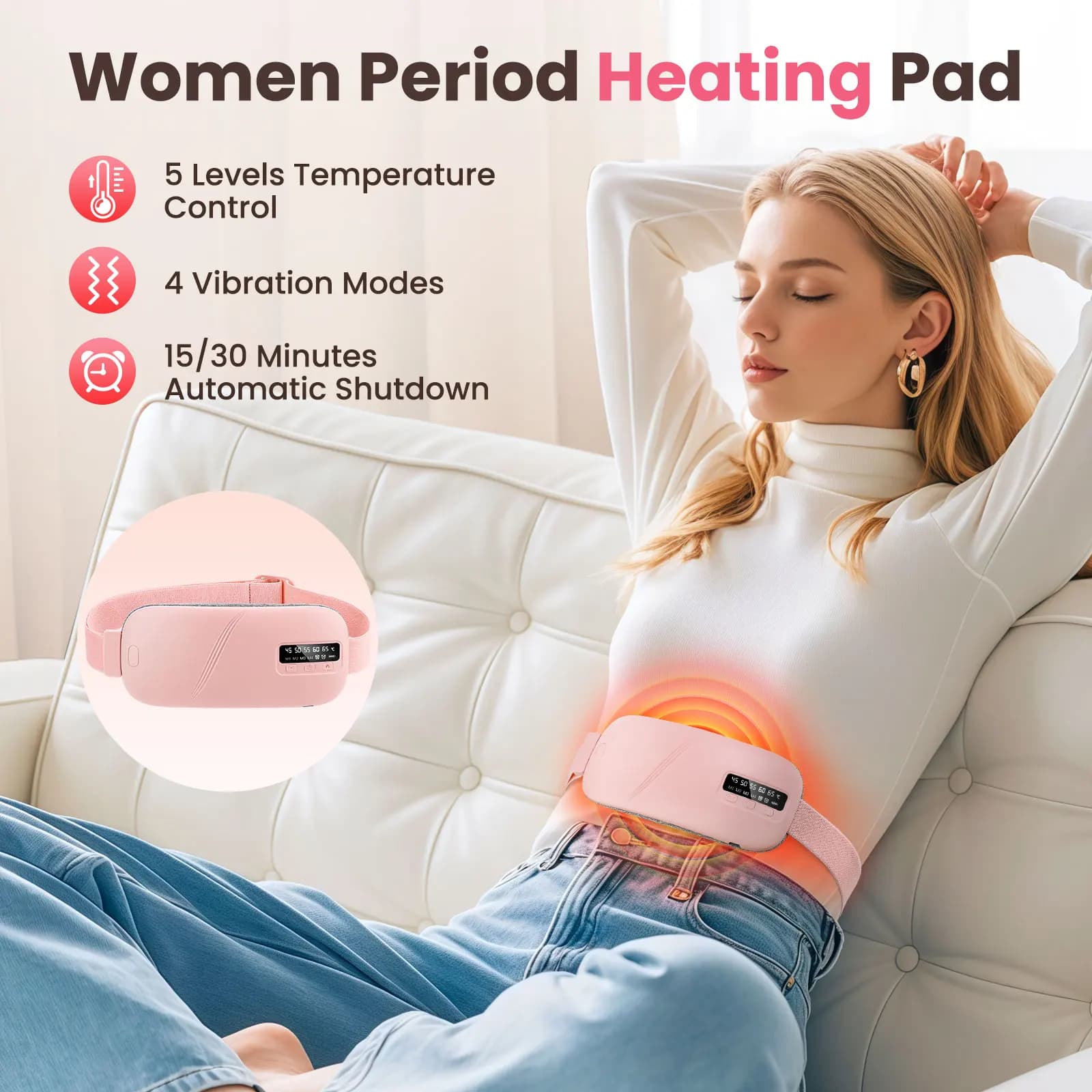 electric heating pad belt for menstrual cramps — image 4