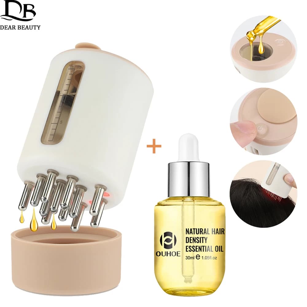 Vibration Hair Massage Comb with Red Light Oil