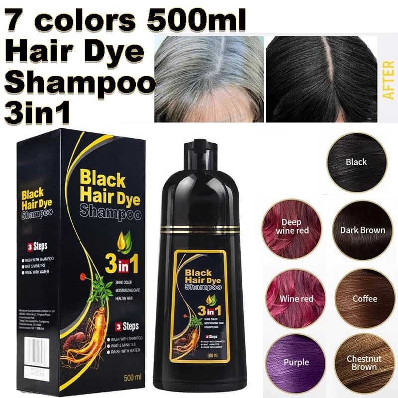 3-in-1 instant coloring shampoo in natural black — image 2