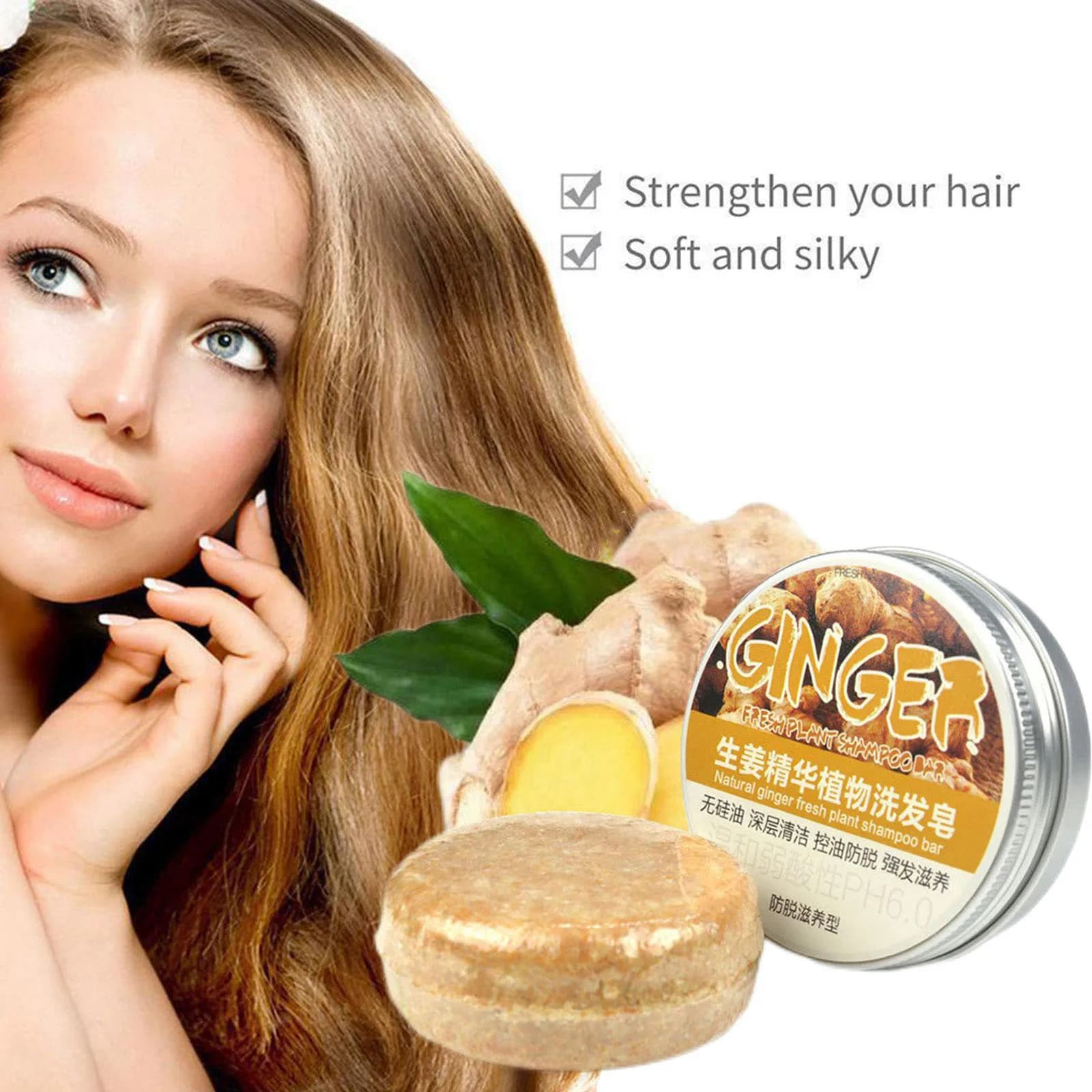 Ginger and polygonum solid shampoo bar — image 6