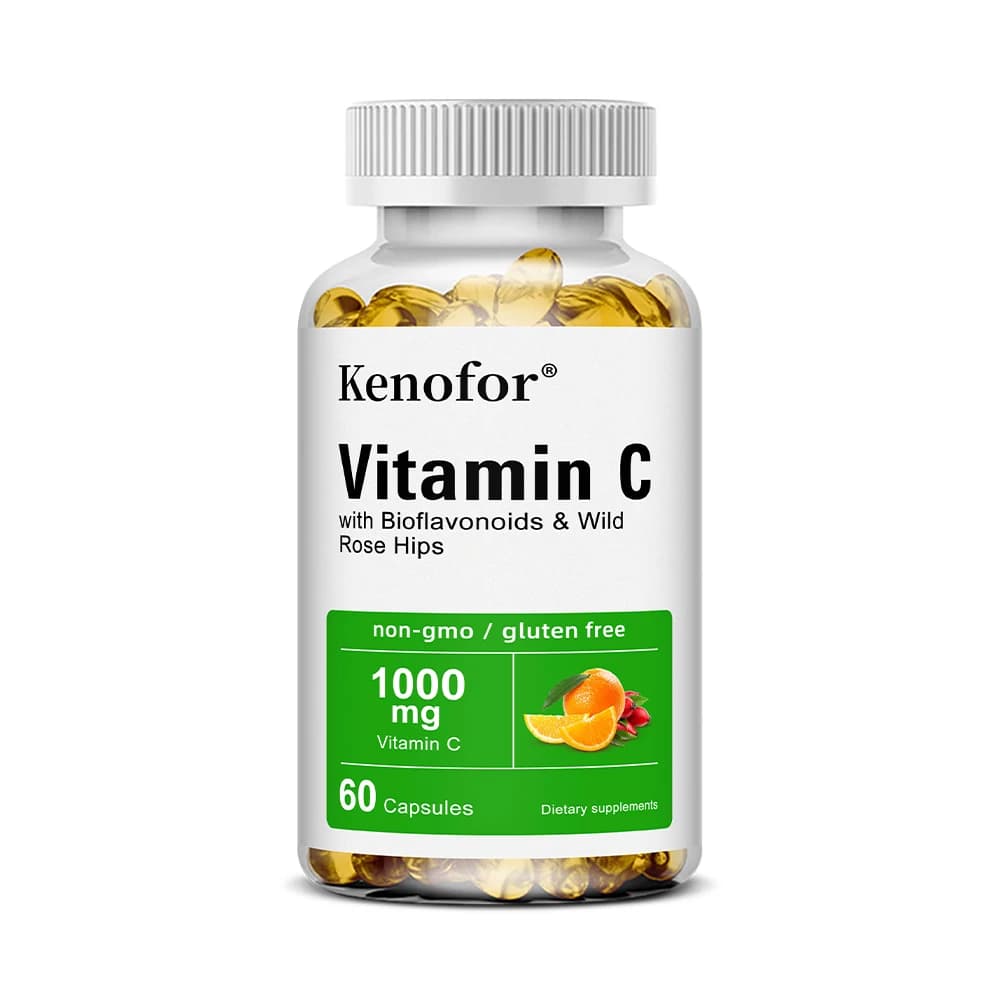bottles of vitamin c 1000 mg capsules with citrus and rosehip — image 8