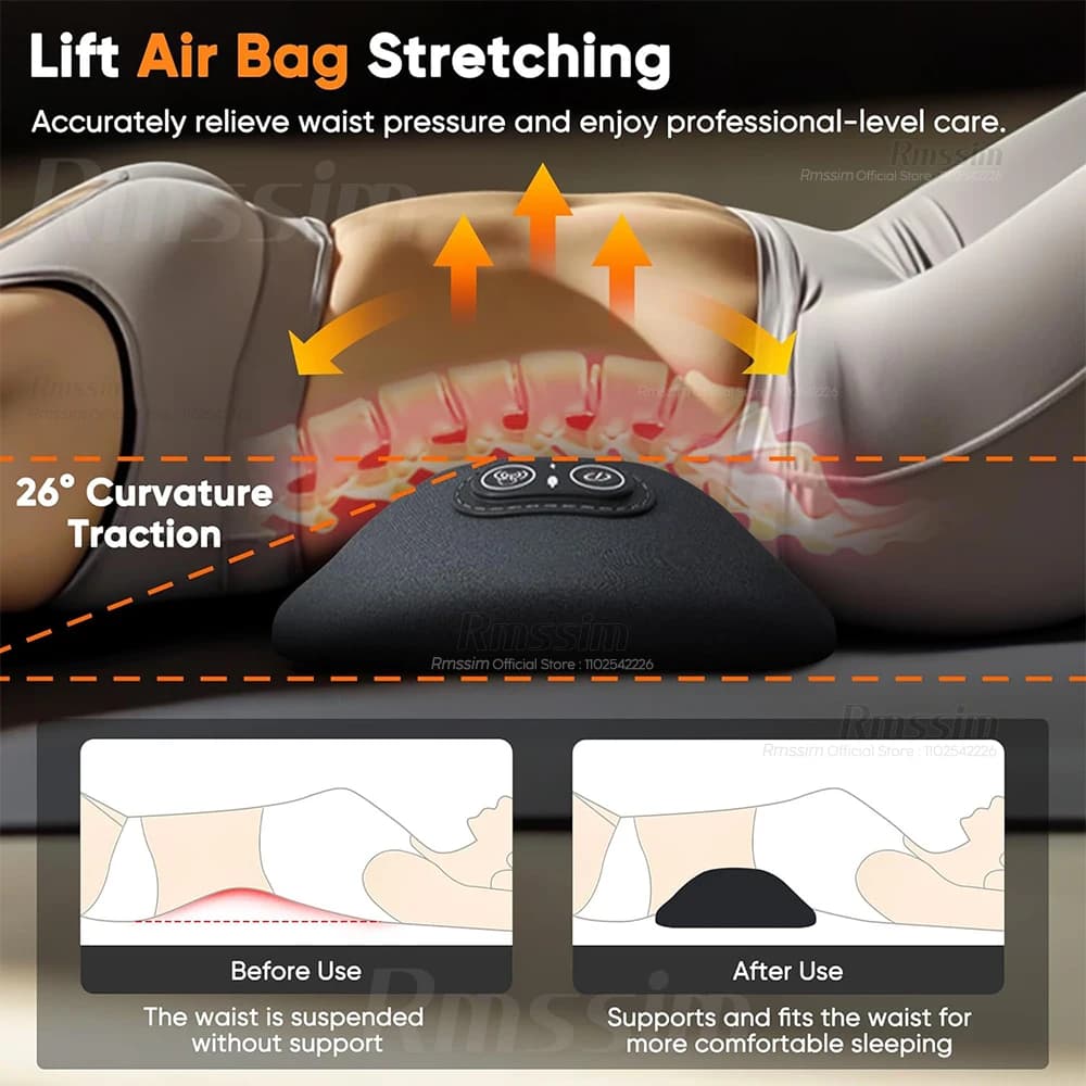 electric lumbar support pillow with heat and vibration — image 5