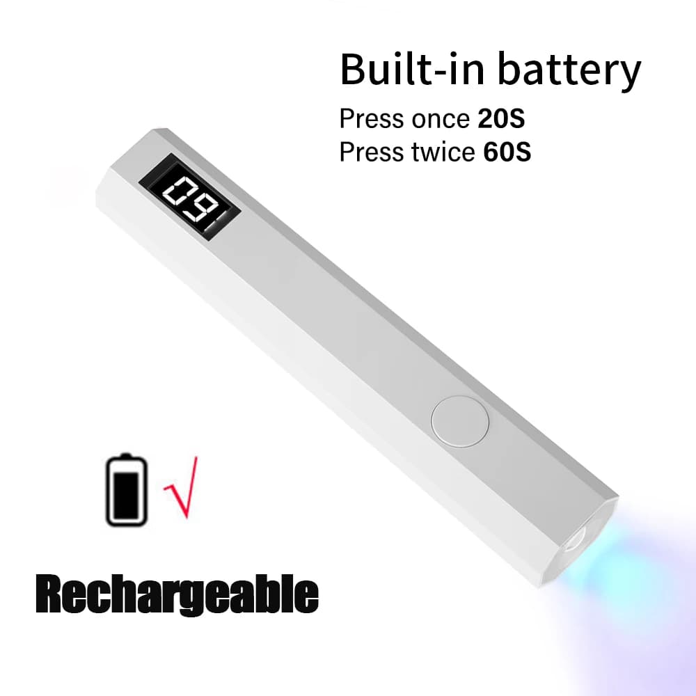 handheld rechargeable UV nail lamp for gel nails — image 7