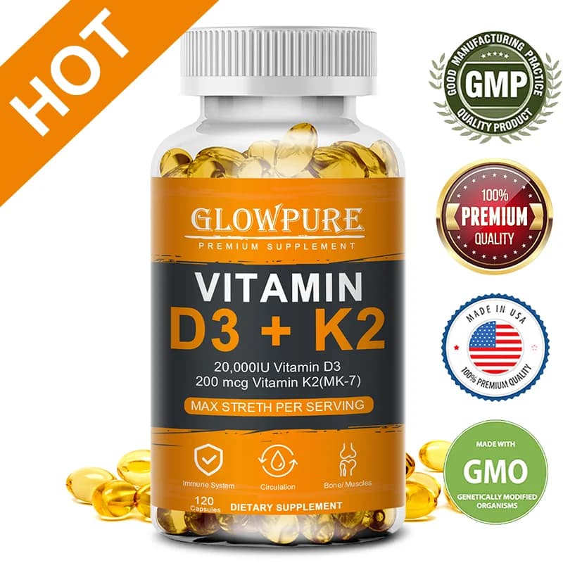 bottle of vitamin d3 k2 capsules — image 1
