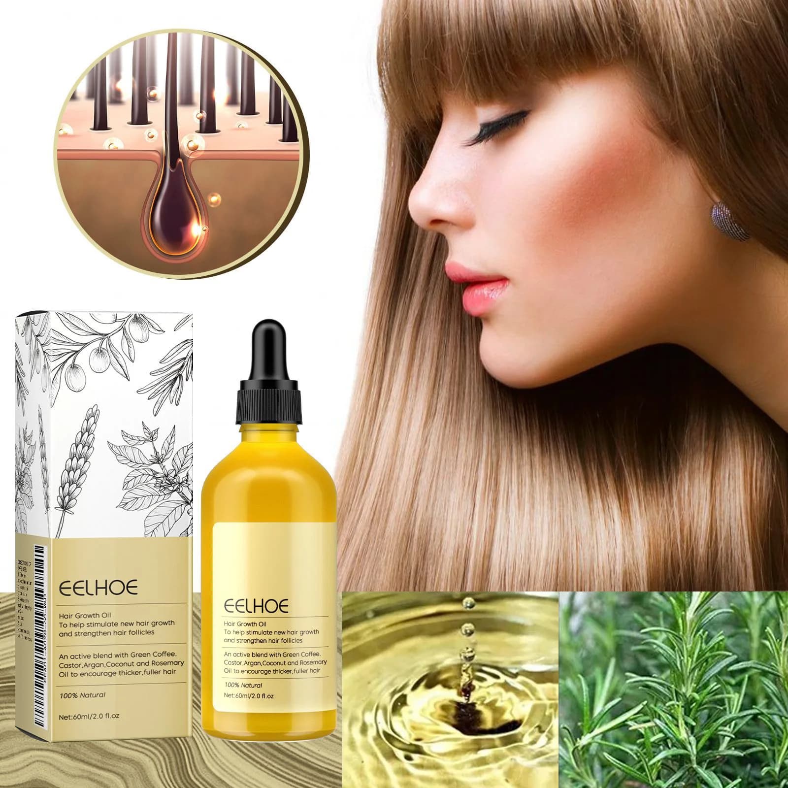 Bottle of rosemary and lavender hair repair oil — image 4