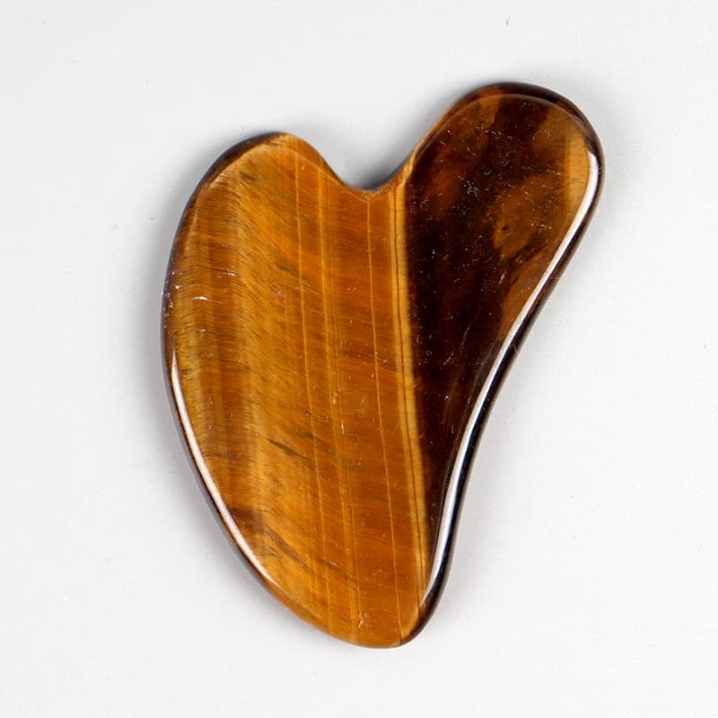 Heart-shaped rose quartz and jade gua sha facial massage stone — image 8