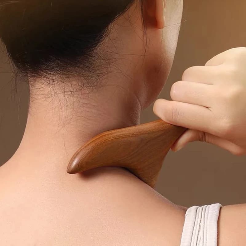 Sandalwood Gua Sha Massage Tool for Neck, Back & Feet